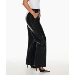 Babaton Glossy Black Straight Leg Pants